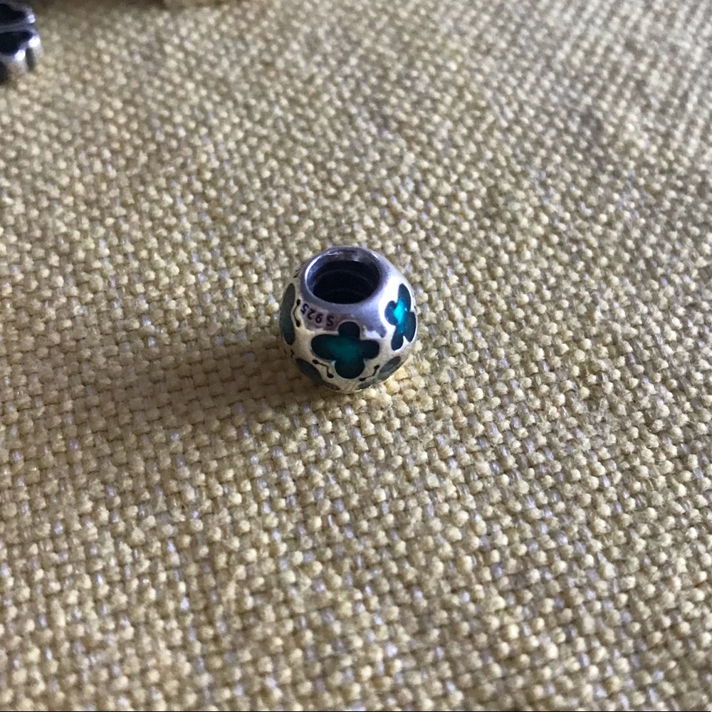 Retired Blue Floral Pandora Charm